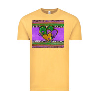 Vintage Mustard mardi gras hearts and fleur de lis Vintage Tee - Jasminsmagicworld
