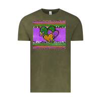 Vintage Olive mardi gras hearts and fleur de lis Vintage Tee - Jasminsmagicworld