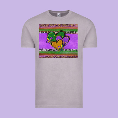Mardi Gras Hearts And Fleur De Lis Vintage Tee Designed By Jasminsmagicworld