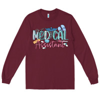 Burgundy medical assistant nurse Long Sleeve Tee - MaliasSmallBusiness