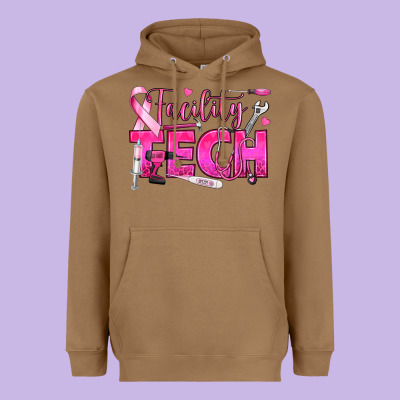 Breast Cancer Facility Tech Heavyweight Hoodie Designed By Texasbilliewilder