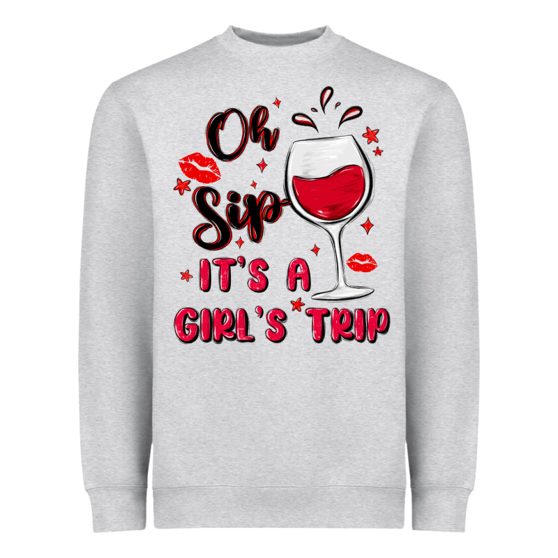 Oh Sip It's A Girl's Trip Heavyweight Sweatshirt by MaliasSmallBusiness | Teevron