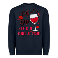Navy oh sip it's a girl's trip Heavyweight Sweatshirt - MaliasSmallBusiness
