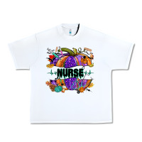 White halloween nurse pumpkin Urban Heavy Tee - NancyCooperArtShop