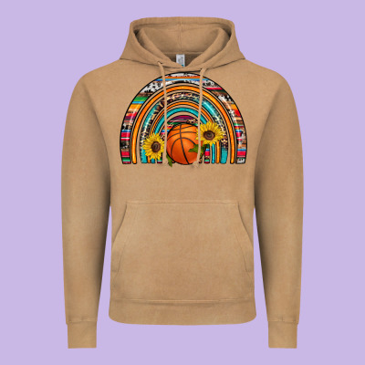 Basketball Rainbow Vintage Hoodie Designed By Artiststas