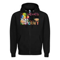 Black i just want to stay home and craft Zipper Hoodie - LillyAllenDesigns