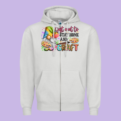 I Just Want To Stay Home And Craft Zipper Hoodie Designed By Lillyallendesigns