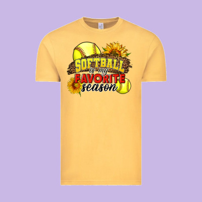Softball Is My Favorite Season Vintage Tee Designed By Lillyallendesigns