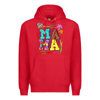 Red Autism Mama Premium Hoodie - NancyCooperArtShop