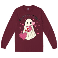 Burgundy will you be my boo Long Sleeve Tee - MaliasSmallBusiness