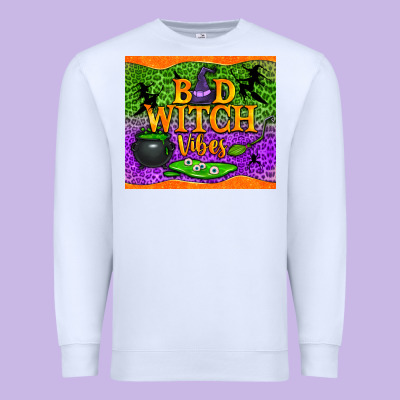 Bad Witch Vibes Premium Sweatshirt Designed By Nancycooperartshop