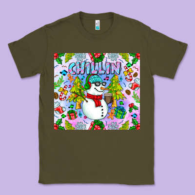 Chillin Snow Classic Tee Designed By Cowhidedigitalart