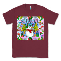 Burgundy Chillin Snow Classic Tee - CowhideDigitalArt