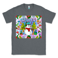 Charcoal Heather Chillin Snow Classic Tee - CowhideDigitalArt