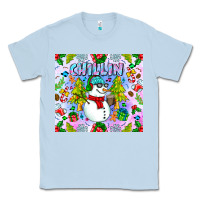 Dusty Blue Chillin Snow Classic Tee - CowhideDigitalArt
