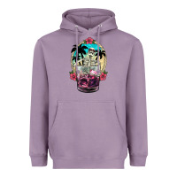 Lavender summer skeleton cocktail Heavyweight Hoodie - NancyCooperArtShop
