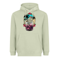Matcha summer skeleton cocktail Heavyweight Hoodie - NancyCooperArtShop