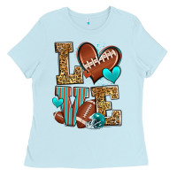 Baby Blue love american football Ladies Tee - Zillion Design Studio