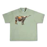 Oil Green Texas Longhorn Cow Urban Heavy Tee - LillyAllenDesigns