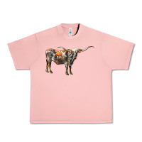 Salmon Texas Longhorn Cow Urban Heavy Tee - LillyAllenDesigns