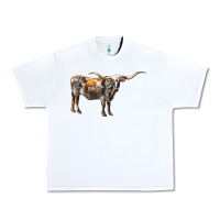 White Texas Longhorn Cow Urban Heavy Tee - LillyAllenDesigns