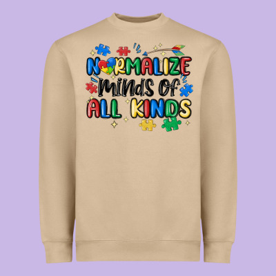 Normalize Minds Of All Kinds Heavyweight Sweatshirt Designed By Maliassmallbusiness