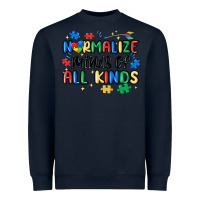 Navy normalize minds of all kinds Heavyweight Sweatshirt - MaliasSmallBusiness