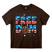 Chocolate Brown Freedom rock hand Heavy Core Tee - Neo Western