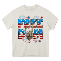 Cream Freedom rock hand Heavy Core Tee - Neo Western
