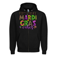 Black thick things mardi gras vibes Zipper Hoodie - LillyAllenDesigns