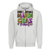 Dove Grey thick things mardi gras vibes Zipper Hoodie - LillyAllenDesigns