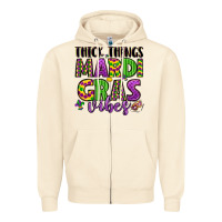 Sandshell thick things mardi gras vibes Zipper Hoodie - LillyAllenDesigns