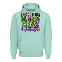 Seafoam thick things mardi gras vibes Zipper Hoodie - LillyAllenDesigns