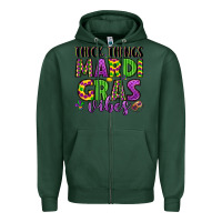 Sports Green thick things mardi gras vibes Zipper Hoodie - LillyAllenDesigns