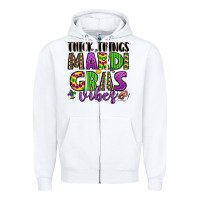 White thick things mardi gras vibes Zipper Hoodie - LillyAllenDesigns