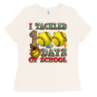 Bone i tackled 100 days of school softball Ladies Tee - Zillion Design Studio