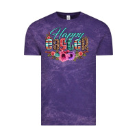 Cloud Purple happy easter western floral serape leopard Vintage Tee - Jasminsmagicworld