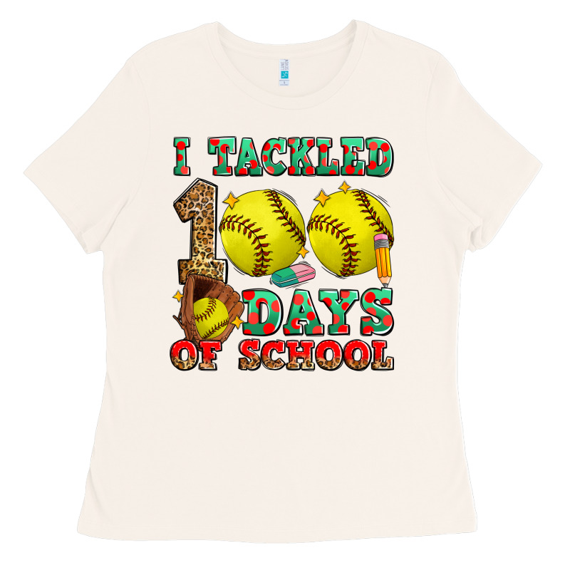 I Tackled 100 Days Of School Softball Ladies Tee by Zillion Design Studio | Teevron