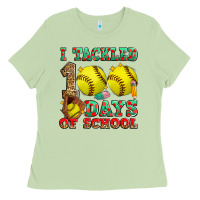 Matcha i tackled 100 days of school softball Ladies Tee - Zillion Design Studio