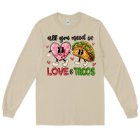 Mushroom all you need is love and tacos Long Sleeve Tee - MaliasSmallBusiness