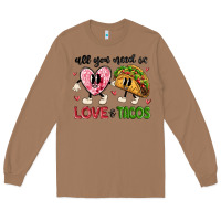 Toasted Coconut all you need is love and tacos Long Sleeve Tee - MaliasSmallBusiness