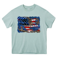 Arona Leopard glitter American flag 4th of july Heavy Core Tee - CowGirlArtShop