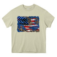 Mossy Leopard glitter American flag 4th of july Heavy Core Tee - CowGirlArtShop
