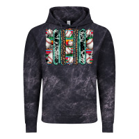 Cloud Black baseball serape cowhide turquoise leopard glitter  brushstrokes Vintage Hoodie - Artiststas
