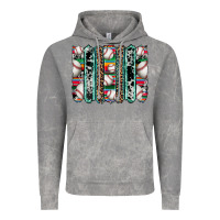 Cloud Rock baseball serape cowhide turquoise leopard glitter  brushstrokes Vintage Hoodie - Artiststas