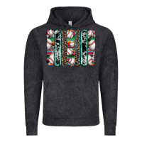 Vintage Black baseball serape cowhide turquoise leopard glitter  brushstrokes Vintage Hoodie - Artiststas