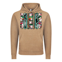 Vintage Coffee baseball serape cowhide turquoise leopard glitter  brushstrokes Vintage Hoodie - Artiststas