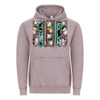Baseball Serape Cowhide Turquoise Leopard Glitter  Brushstrokes Vintage Hoodie | Teevron