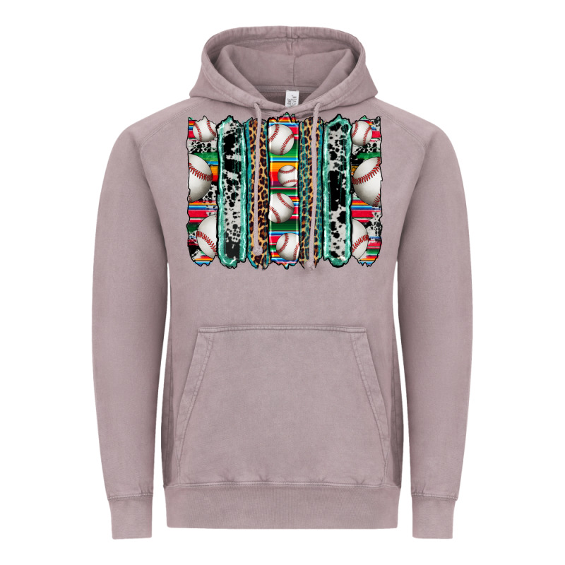 Baseball Serape Cowhide Turquoise Leopard Glitter  Brushstrokes Vintage Hoodie by Artiststas | Teevron