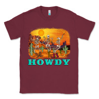 Burgundy western skeleton Classic Tee - AdoDesignShop